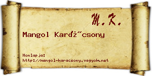Mangol Karácsony névjegykártya